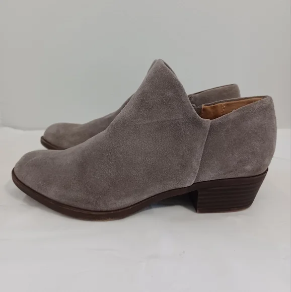 LUCKY BRAND suede ankle boots boots zip-up gray size 7m-(37.1/2) soft leather - Picture 5 of 11